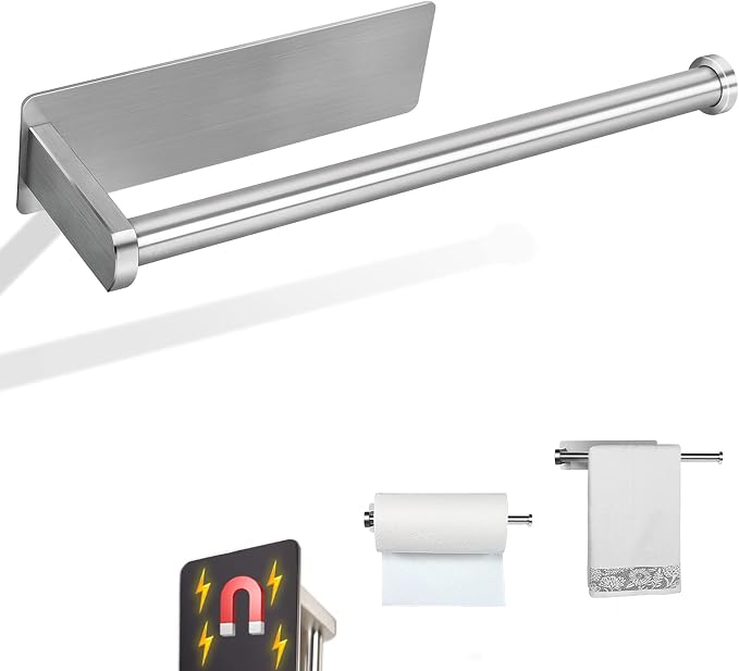 Paper Towel Holders Magnetic Steel Brushed Towel Roll Holders by GBESTWOOW