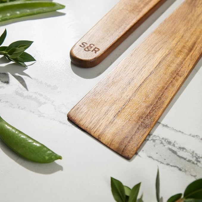 SLATE & ROYCE 5-Piece Acacia Wood Utensil Set, Non-Toxic Wooden Kitchen Tools - Image 9