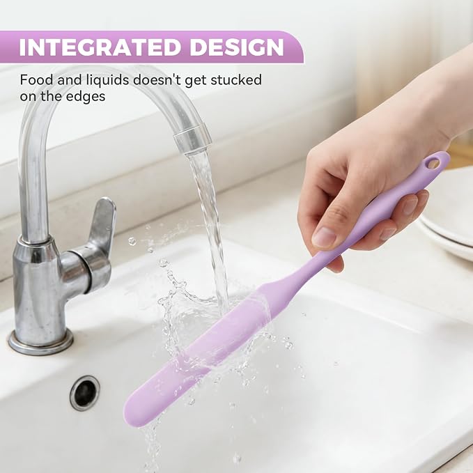 4 Pcs Silicone Jar Spatula Set, Sourdough Spurtle, Jar Scraper, Long Handle - Image 7