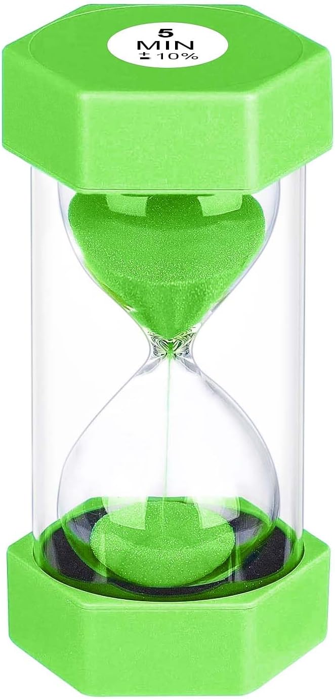 5 Minute Hourglass Sand Timer, Plastic Hexagon Hourglass Sand Clock 5 Min by YLTIMER
