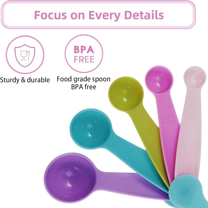 10PCS Measuring Spoons and Cups Set Stackable Nesting Cups Spoons - Image 4