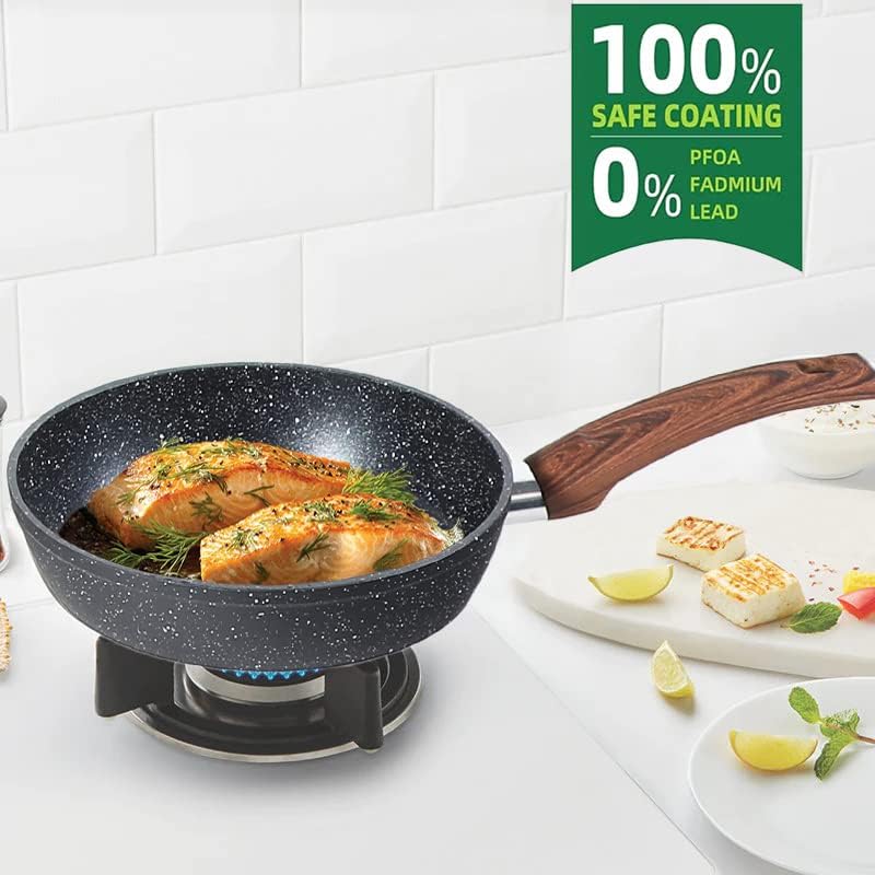 Kitchen Academy Pots and Pans Set Non Stick, 12pcs Induction Cookware