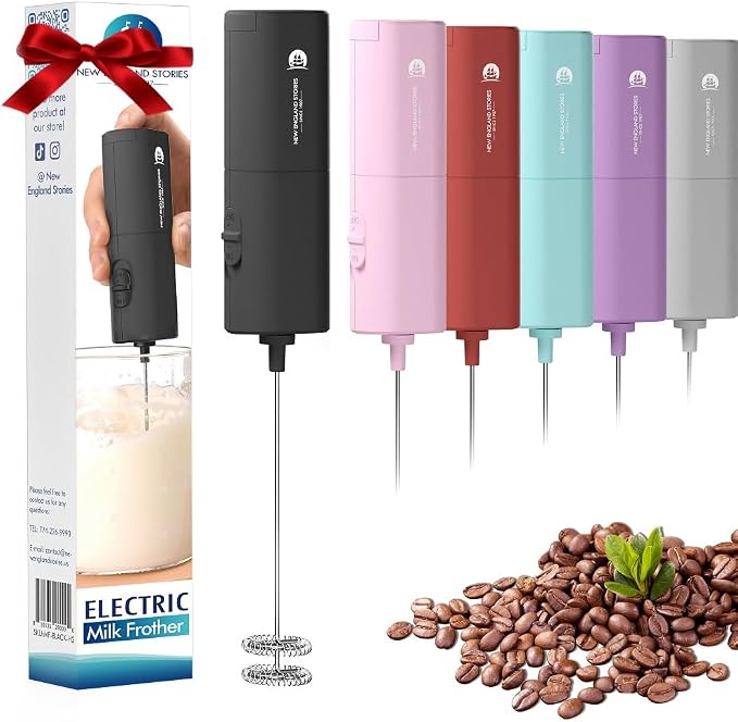 Powerful Milk Frother with Self-Stand Design, Handheld Foam Maker Mini Whisk by NewEnglandStories