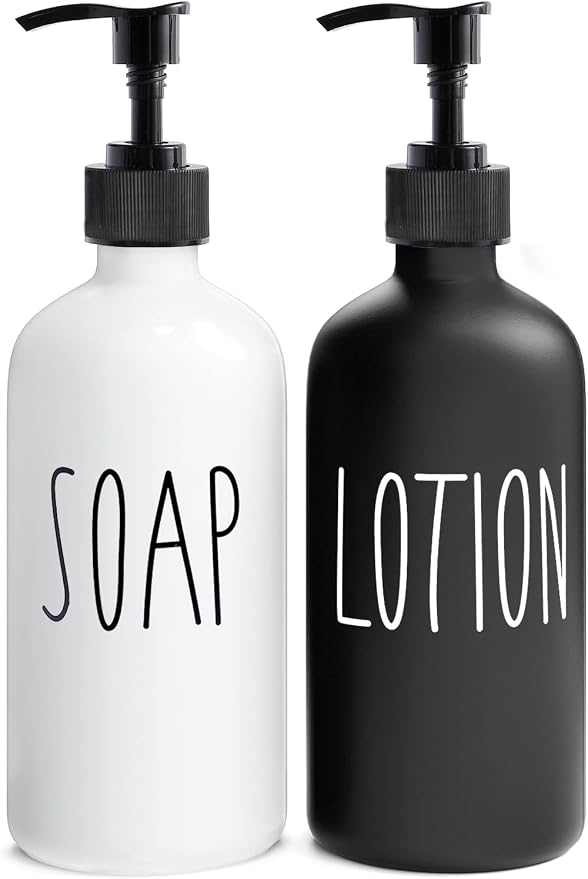 MOMEEMO Soap Dispenser Bathroom Set, Contains Hand and Lotion Dispenser by MOMEEMO