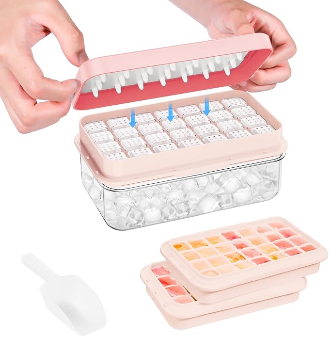 PHINOX Ice Cube Tray with Lid and Bin, Ice Trays by PHINOX