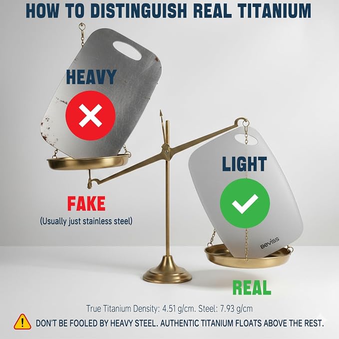 Real 100% Pure Titanium Cutting Board Non-Toxic Set of 2 - Image 3