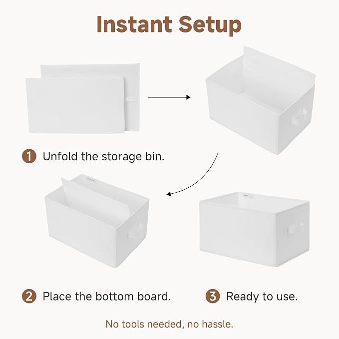 StorageWorks Collapsible Shelf Baskets, Storage Bins - Image 7
