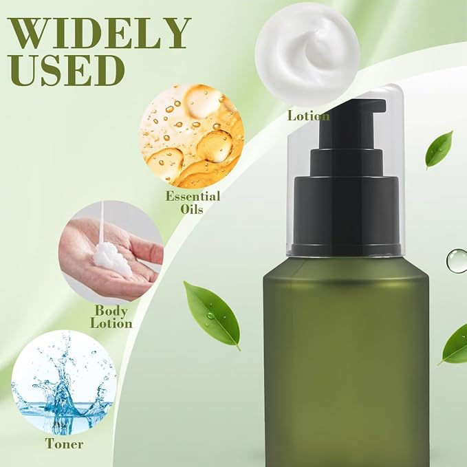 1PCS 60ML/2OZ Empty Refillable Green Frosted Glass Bottles - Image 4