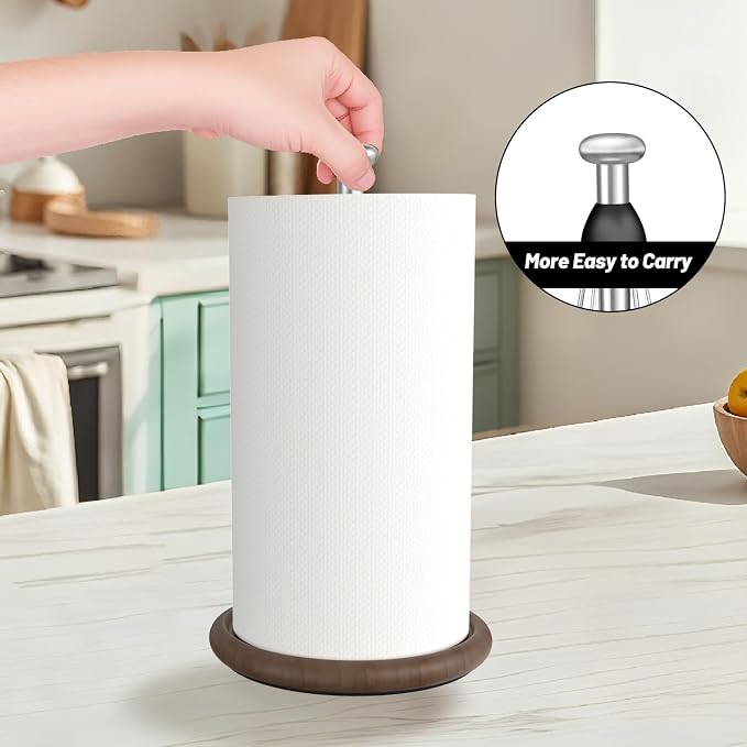 VEHHE Wooden Paper Towel Holder Countertop - Image 7