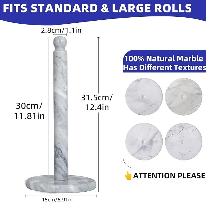 Natural Marble Paper Towel Holder - Image 3