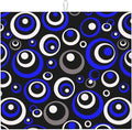 Blue Black White Geometric Circle Dish Drying Mat by Unknown
