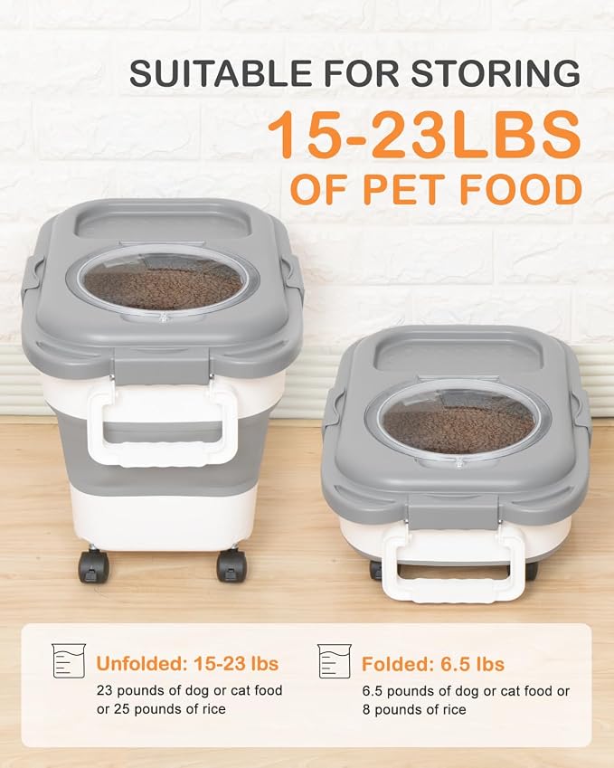 15-23 Lbs Dog Food Storage Container, Collapsible Dog Food Container - Image 3