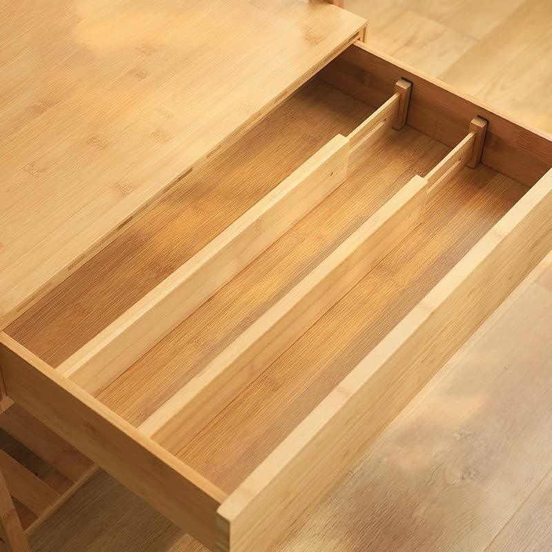 VIGAN 2/4PCS Adjustable Bamboo Drawer Dividers Bedroom Kitchen Drawer