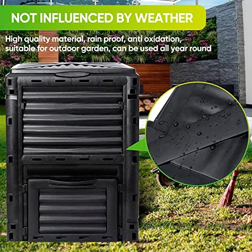 F2C 80Gal Outdoor Compost Bin, Black
