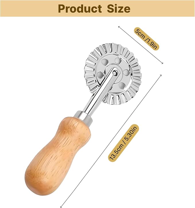 Pastry and Pasta Wheel 1.9 inch – Dough Crimper Ravioli Dumpling Pierogi Cutter - Image 2