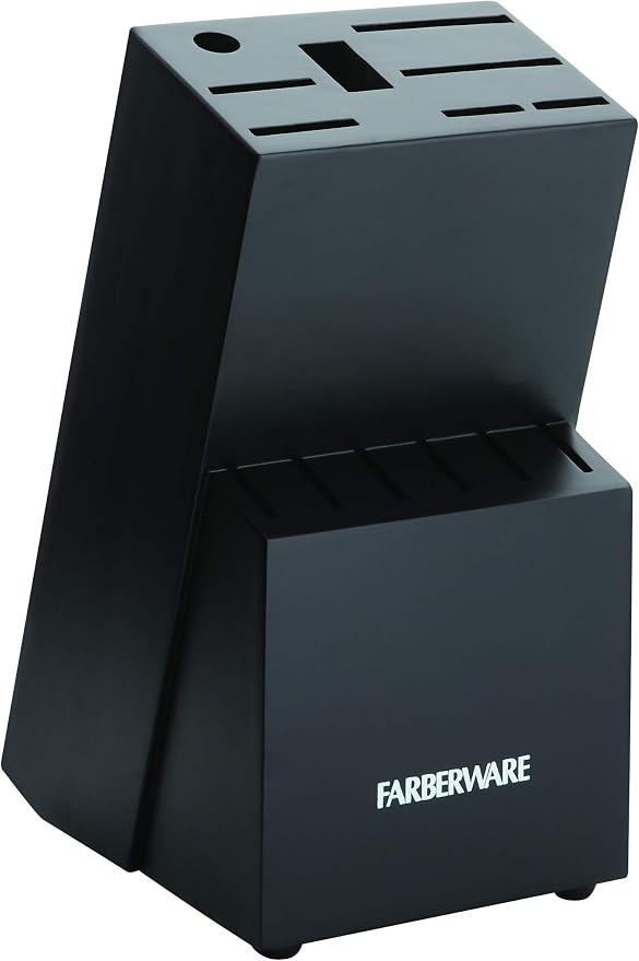 Farberware 15-Piece Stamped Stainless Steel Knife Block Set, High-Carbon - Image 2