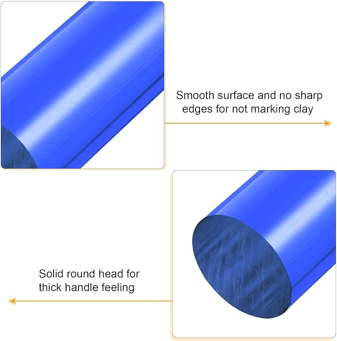 HARFINGTON Acrylic Clay Roller 8 Inch x 1 Inch Solid Non-Stick Plastic Round - Image 4