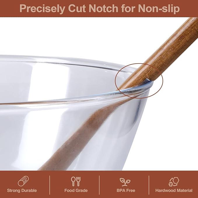Wooden Cooking Utensils, 6 Pieces Natural Acacia Wooden Spoons - Image 2