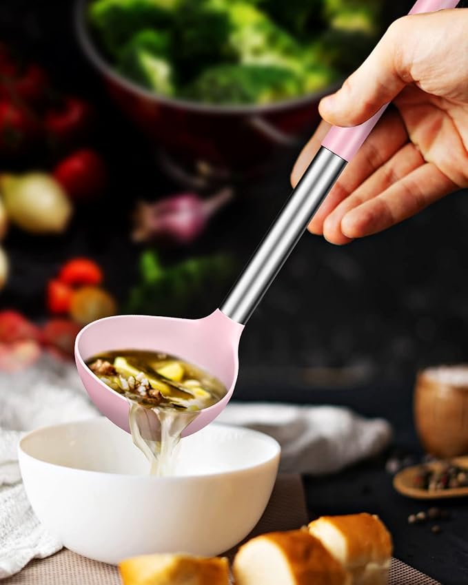 Pack of 2 Ladle Spoon, Silicone Large Spoon - Image 3