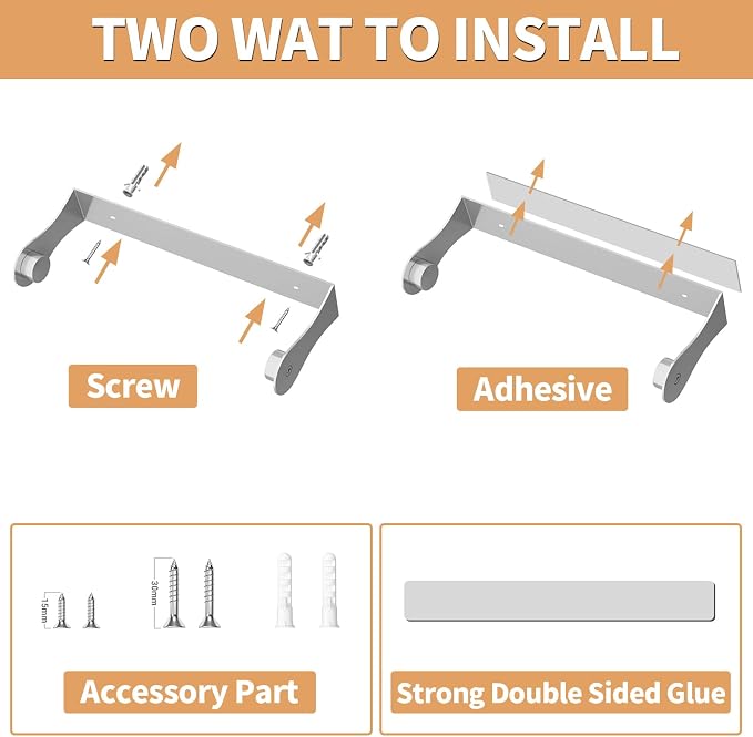 Paper Towel Holder Under Cabinet, Wall Mount Paper Towel Holder - Image 5