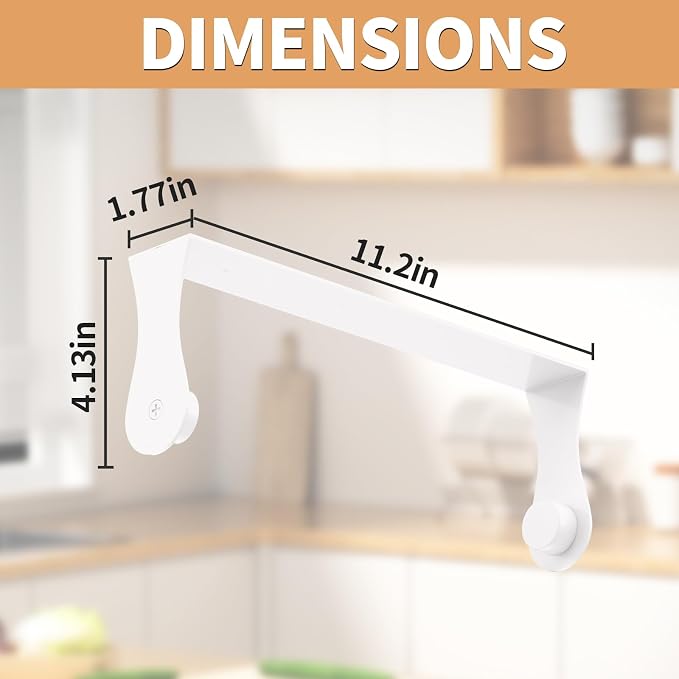 Paper Towel Holder Under Cabinet, Wall Mount, Stainless Steel, Adhesive or - Image 6