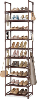 VTRIN 10 Tiers Tall Shoe Rack Holds 20-25 Pairs of Shoes Sturdy Vertical Shoe by VTRIN