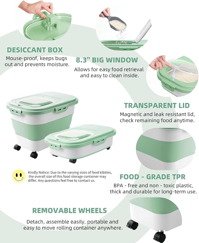 20-30 Lbs Rice Storage Container, Collapsible Food Storage Containers - Image 7