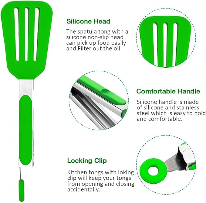 Small Silicone Serving Tongs Set of 3, Mini Tongs - Image 4