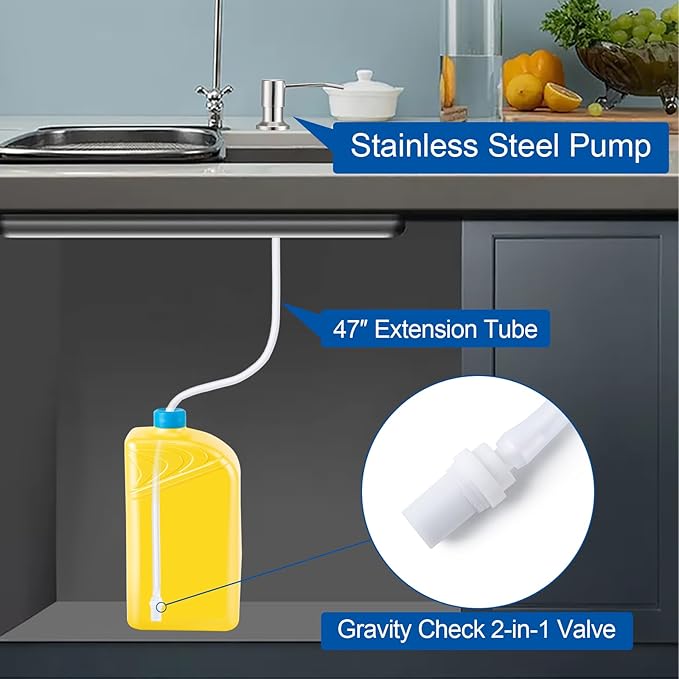 Husfunov Soap Dispenser for Kitchen Sink, Built in Sink Soap Dispenser - Image 3