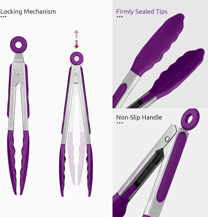 600ºF Heat Resistant Kitchen Tong: U-Taste 7 inch Silicone Cooking Tong - Image 6