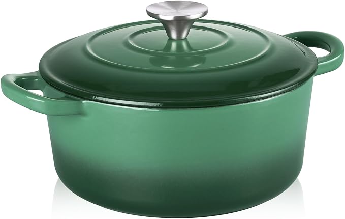 TeamFar Enameled Cast Iron Dutch Oven - 3QT Small Dutch Oven Pot - Heavy Duty by TeamFar