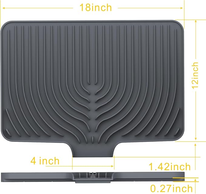 Silicone Dish Drying Mat for Kitchen Counter, Dish Drying Rack Matt - Image 6