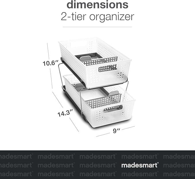 madesmart Premium 2 Tier Organizer, Under Cabinet Storage - Image 3
