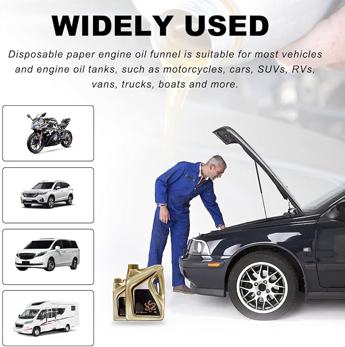 DXNQ 30PCS Disposable Engine Oil Funnels, Paper Cone Funnel Motor Oil Funnel - Image 3