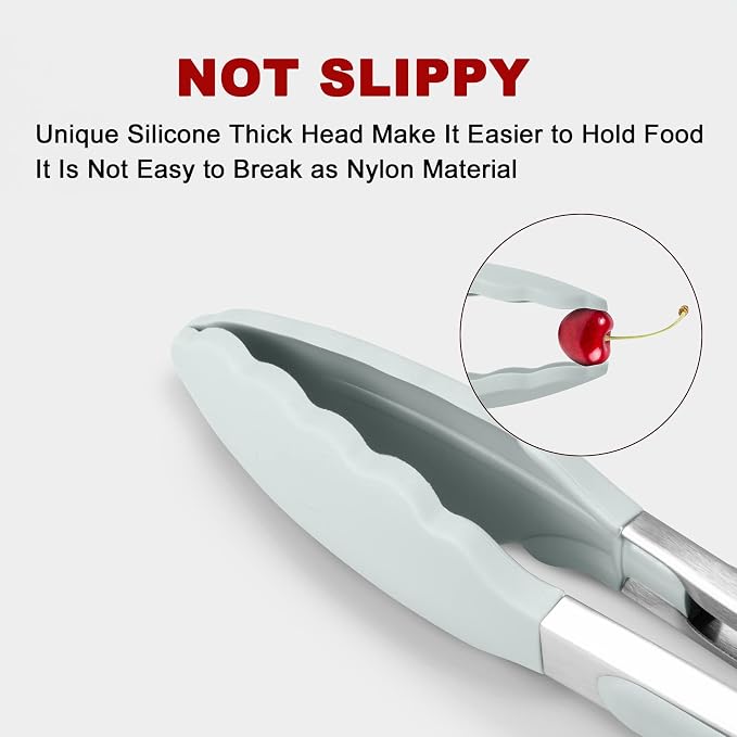 2 Pack Silicone Kitchen Tongs – 9" & 12" Set, Heat Resistant up to 500°F - Image 2