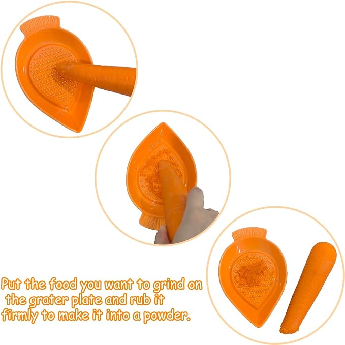 1PCS Carrot-Shaped Ginger Grater Ceramic Garlic Grinder Plate - Image 3