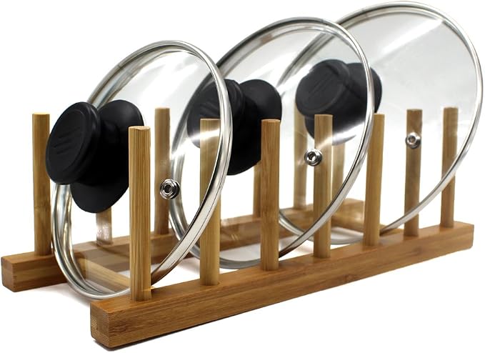 INNERNEED Bamboo Wooden Plate Racks Dish Stand Holder Kitchen Storage Cabinet - Image 6