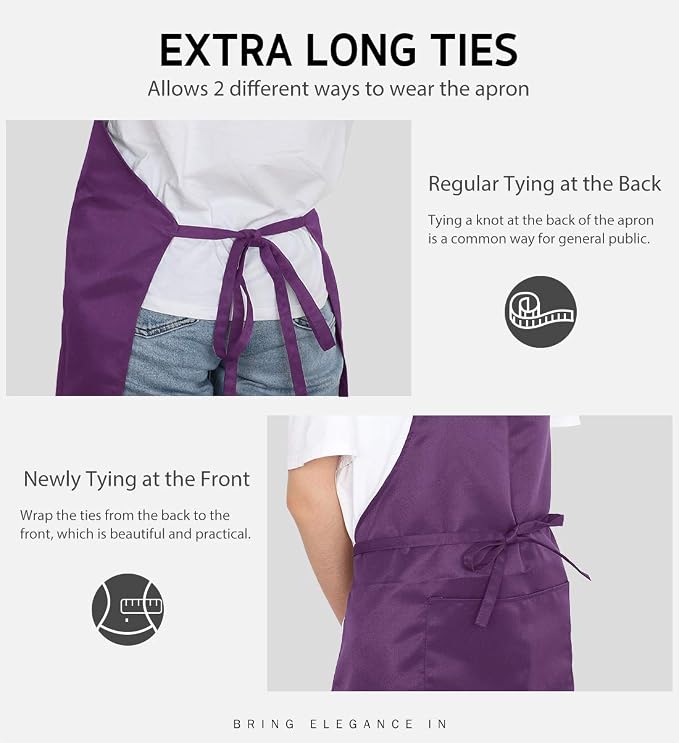 Syntus Apron for Men Women, Adjustable Cooking Kitchen Chef Aprons - Image 6