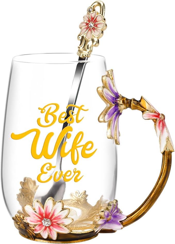 OEAGO Gifts for Wife from Husband Romantic Tea Cup Gifts for Her Birthday by OEAGO