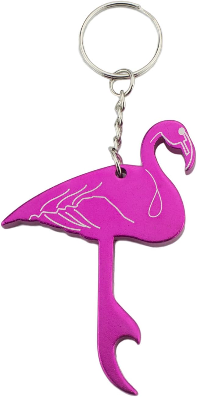 SWATOM Pink Flamingo Bottle Opener Keychain Beer Openers Tool Key Chain Ring by SWATOM
