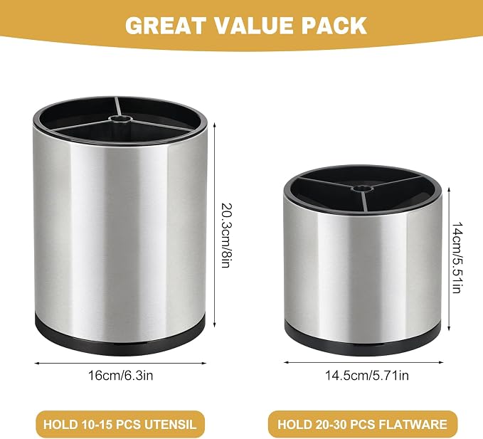 2Pack Kitchen Utensil Holder Set - Image 2