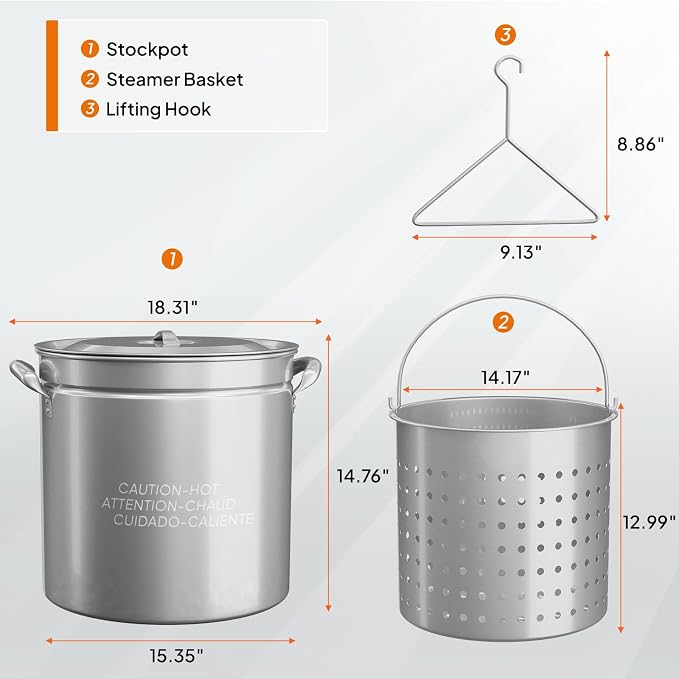 ROVSUN 50-Quart Stainless Steel Turkey Fryer & Seafood Boil Pot - Image 6