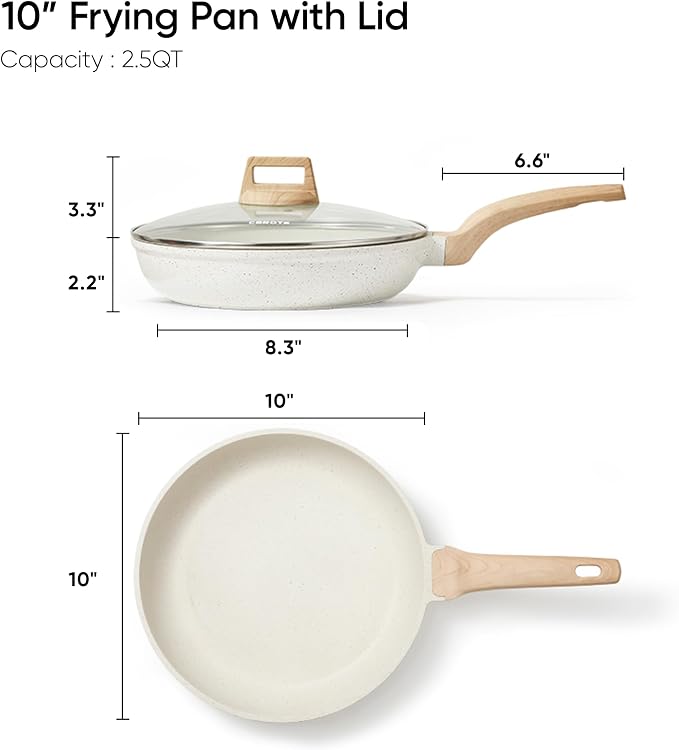 CAROTE Non Stick Frying Pan Skillet, Egg Pan Omelet Pans, Granite Cookware PFOA - Image 2