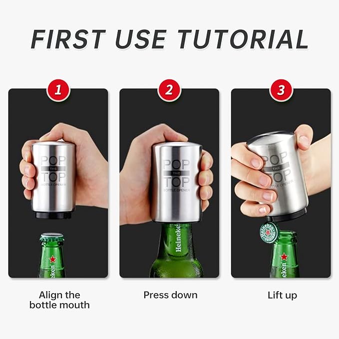 Pop The Top Bottle Opener, Automatic Beer Bottle Opener - Image 9