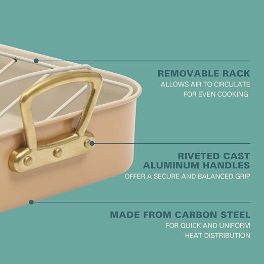 Gibson Home Broxton 2-Piece Nonstick Roaster Pan - Image 3