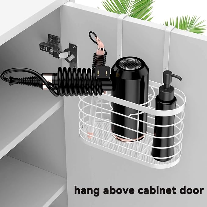 Hair Dryer Holder 3 in 1 Hair Tool Organizer Djustable Height Wall - Image 3