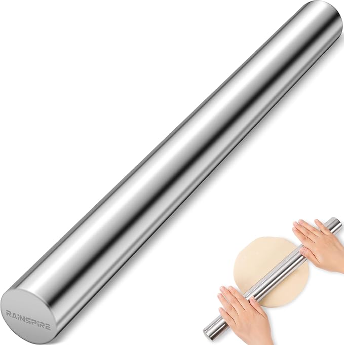 Rainspire Rolling Pins for Baking 304 Stainless Steel Dough Roller Perfect by Rainspire