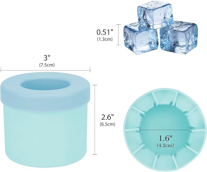 2 Pack Cylinder Silicone Ice Cube Molds, Easy-Release Ice Cube Trays - Image 6