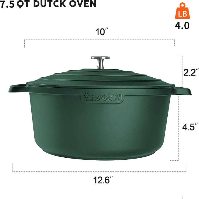 Large Dutch Oven Pot with Lid-7.5QT Cast Aluminum Oven Pot with Two Handles - Image 2
