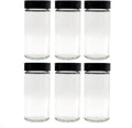 Tianifa 6pcs Black Spice Jars, 3 oz Glass Seasoning Bottles, Spices Container by Tianifa
